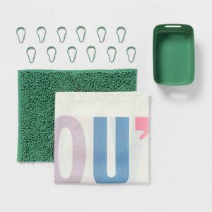 15pc 'You've Got the Power' Shower Curtain Set Green